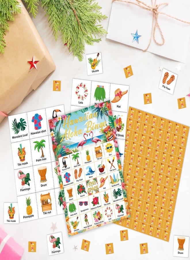 Mueddur Hawaiian Aloha Party Bingo Game Card, Summer Vacation Bingo Set for Adults Large Group Family Friends, Tropical Summer Games for 24 Players -26 - Image 5